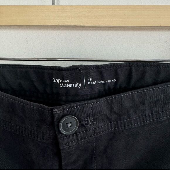 NWT Gap Maternity Best Girlfriend Inset Panel Black Khaki Pants Size 16 - Picture 7 of 10